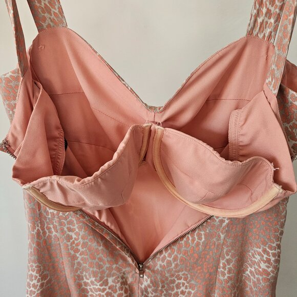 Guess by Marciano Ombre Coral Faux Leopard Print Afternoon Cocktail Dress - Picture 9 of 10